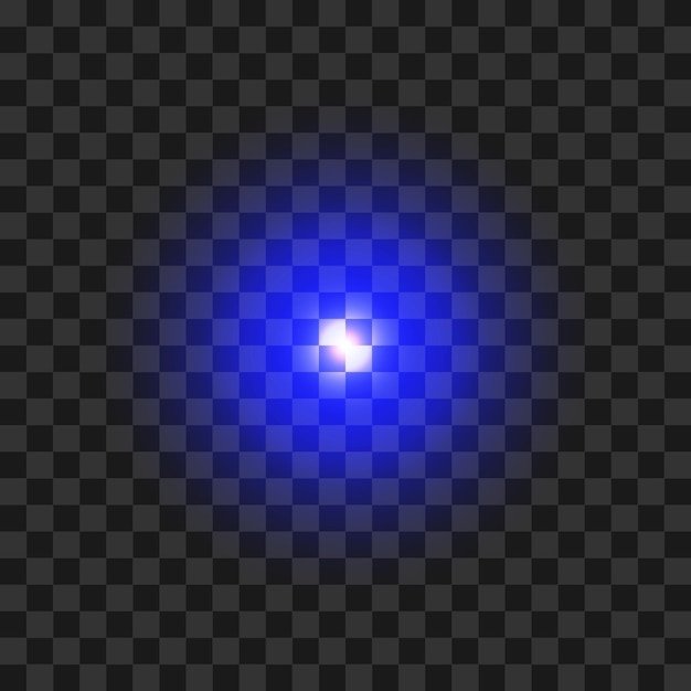 Efecto de luz de las llamaradas de las lentes conjunto de tres luces brillantes azules efectos de estallido de estrellas con chispas