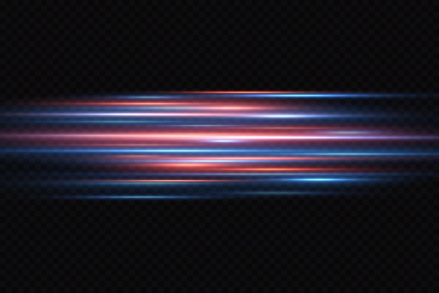 Efecto de luz de movimiento para pancartas. líneas azules. el efecto de la velocidad sobre un fondo azul. líneas rojas