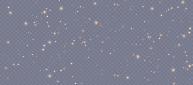 Efecto de luz con muchas partículas brillantes aisladas en un fondo transparenteVectorLight