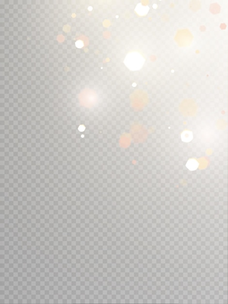 Efecto de luz con muchas partículas brillantes aisladas sobre fondo transparente Estrella vectorial