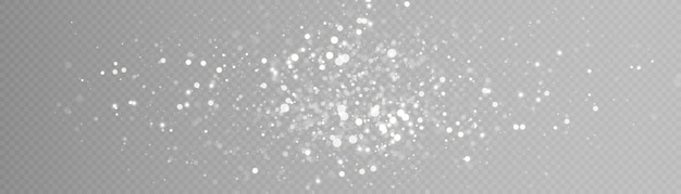 Efecto de luz con muchas partículas brillantes que brillan sobre un fondo transparente