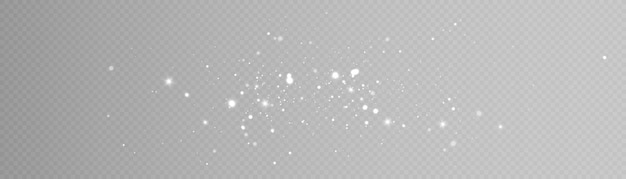 Efecto de luz con muchas partículas brillantes sobre un fondo transparente de una nube de estrellas con polvo