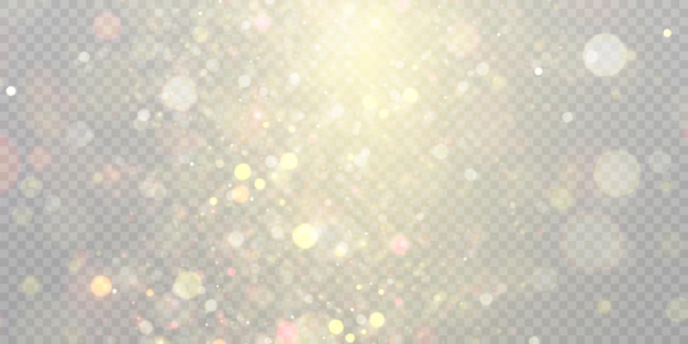 Efecto de luz con muchos reflejos bokeh sobre fondo transparente para el diseño de Navidad y Año Nuevo