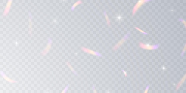 Efecto de luz multicolor y cintas en zigzag que caen desde arriba en el vector de oropel de streamer