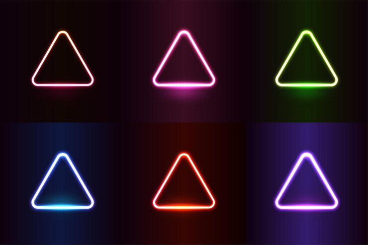 Vector efecto de luz de neón formas coloridas realistas