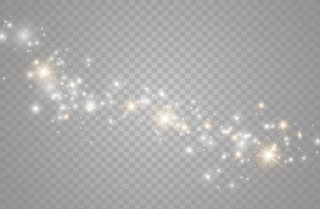 efecto de luz. Partículas de polvo mágicas brillantes
