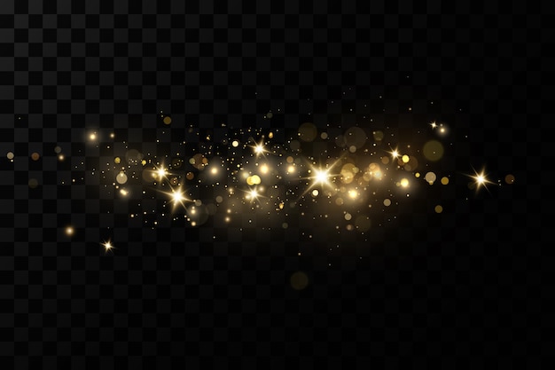efecto de luz Partículas de polvo mágicas brillantes