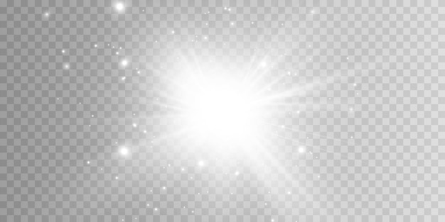 Efecto de luz resplandeciente Star estalló con destellos