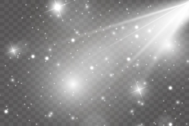 Efecto de luz resplandor. Estrella estalló con destellos.