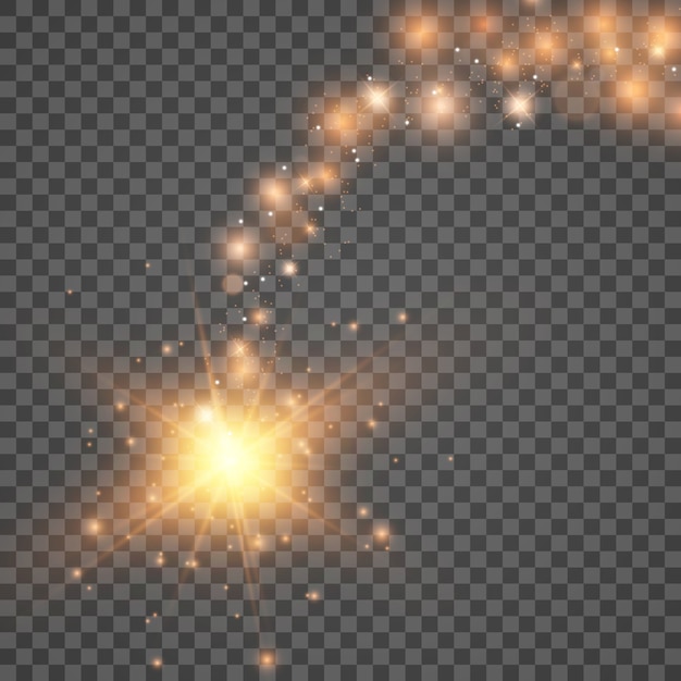 Efecto de luz resplandor. Estrella estalló con destellos.