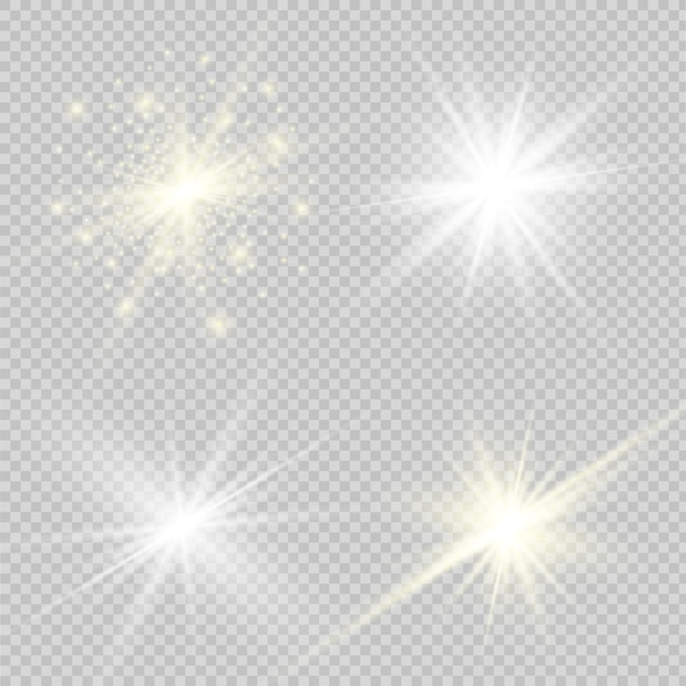 Efecto de luz resplandor. Estrella estalló con destellos.