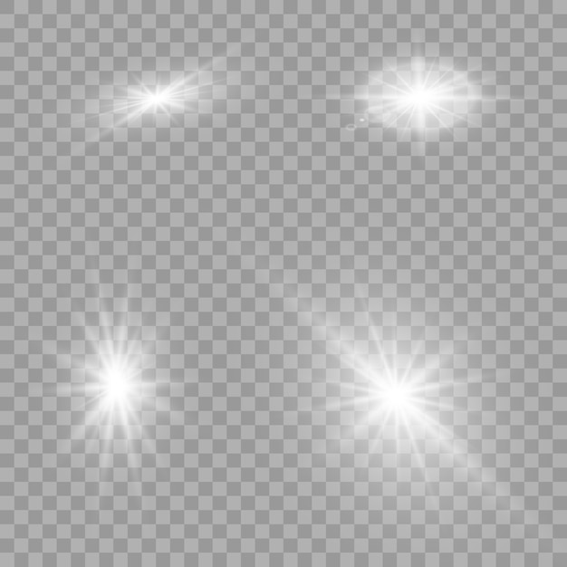 Efecto de luz resplandor. Estrella estalló con destellos.