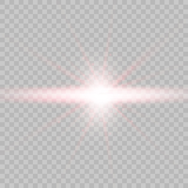 Efecto de luz resplandor. Estrella estalló con destellos.