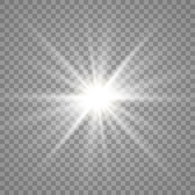 Efecto de luz resplandor. Estrella estalló con destellos.