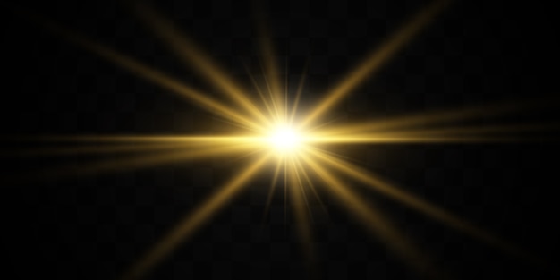 Efecto de luz resplandor. Estrella estalló con destellos.