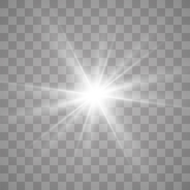 Efecto de luz resplandor. Estrella estalló con destellos.