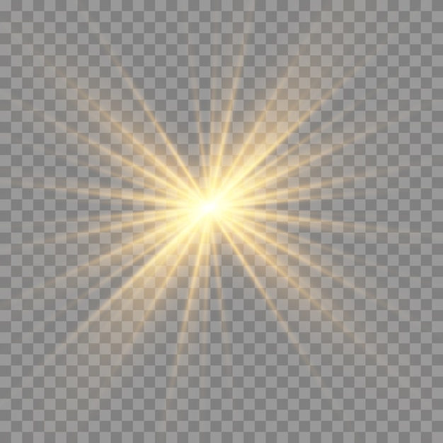Efecto de luz resplandor. Estrella estalló con destellos.