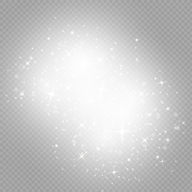 Efecto de luz resplandor. La estrella explotó en destellos. ilustración