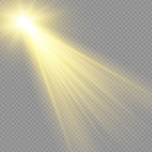 Efecto de luz resplandor. La estrella explotó con destellos. Sol con rayos.