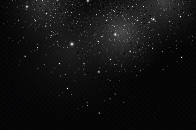 Efecto de luz de resplandor de estrella. Partículas brillantes, brillo ligero. Estrellas
