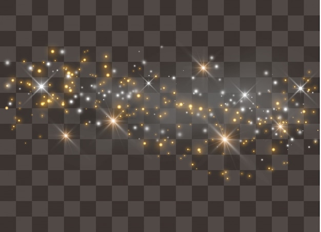 Vector efecto de luz resplandor estrellas. destellos sobre fondo transparente. c