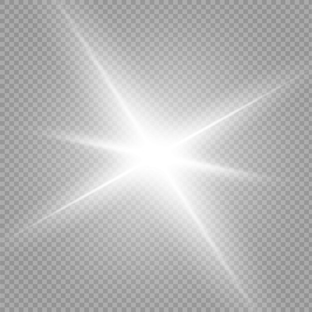 Efecto de luz resplandor. Explosión de estrellas, ilustración de luz solar