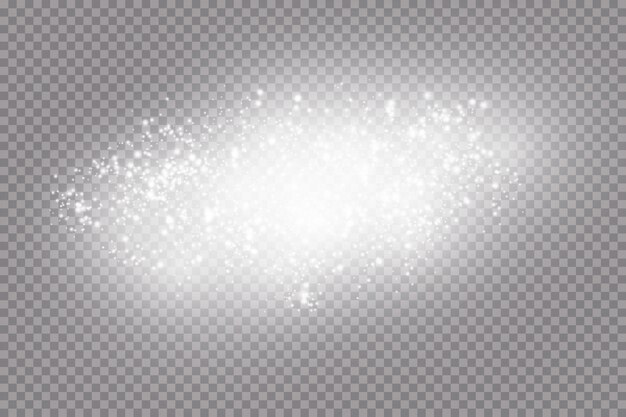 Efecto de luz resplandor. ilustración. Flash de navidad. polvo