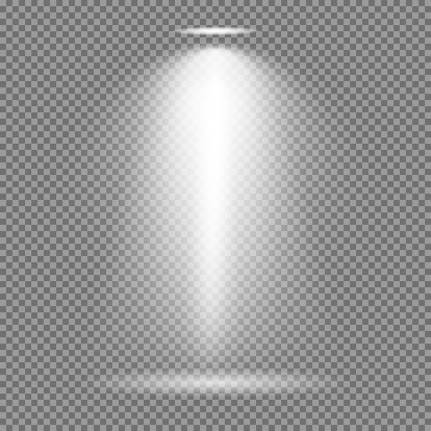 Efecto de luz sobre fondo transparente. Colección de vectores de luces brillantes