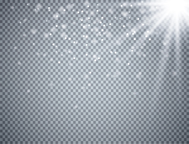 Efecto de luz sobre fondo transparente.