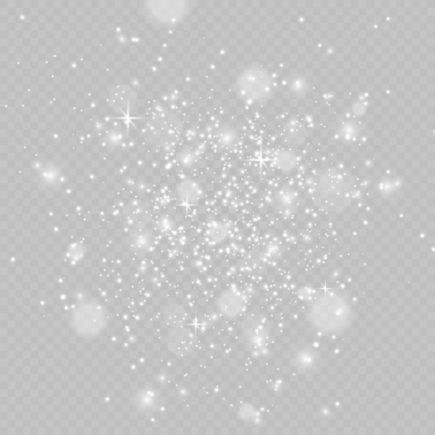 Efecto de luz Stardust aislado sobre fondo transparente.