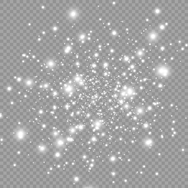 Efecto de luz Stardust aislado sobre fondo transparente.
