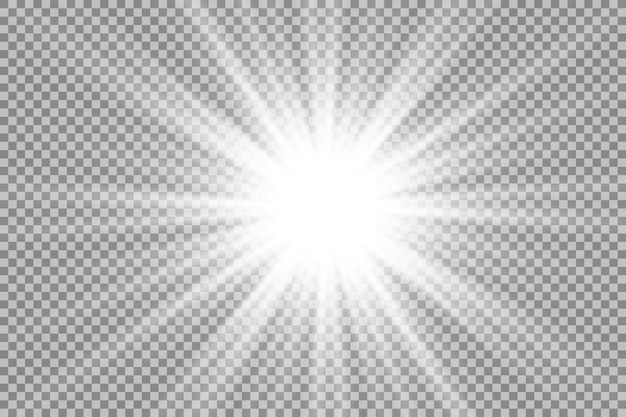 Efecto de luz transparente blanco aislado resplandor