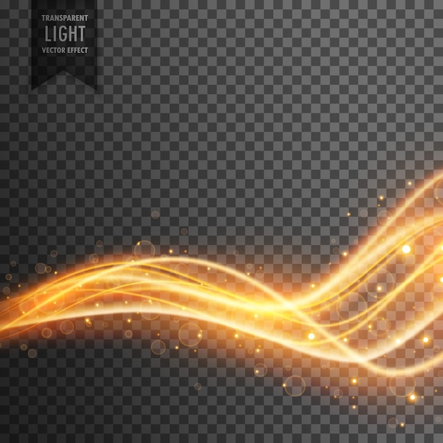 efecto de luz transparente con brillo dorado