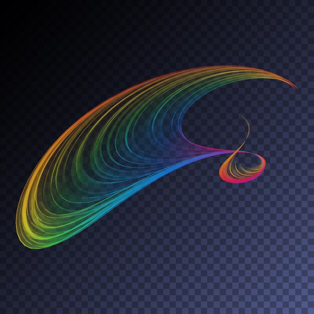 Efecto de luz transparente de rastro de remolino brillante mágico vectorial Elemento ondulado de brillo brillante para su diseño