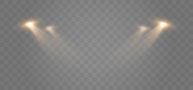 Efecto de luz de vector de fondo de focos