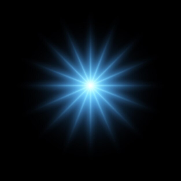 Efecto de luz vectorial azul metálico de lujo