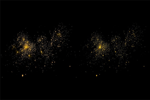 Efecto de luz vectorial brillo dorado lujo polvo de estrellas fondo de confeti