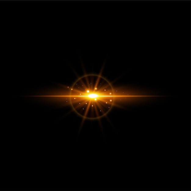 Efecto de luz vectorial de oro metálico de lujo