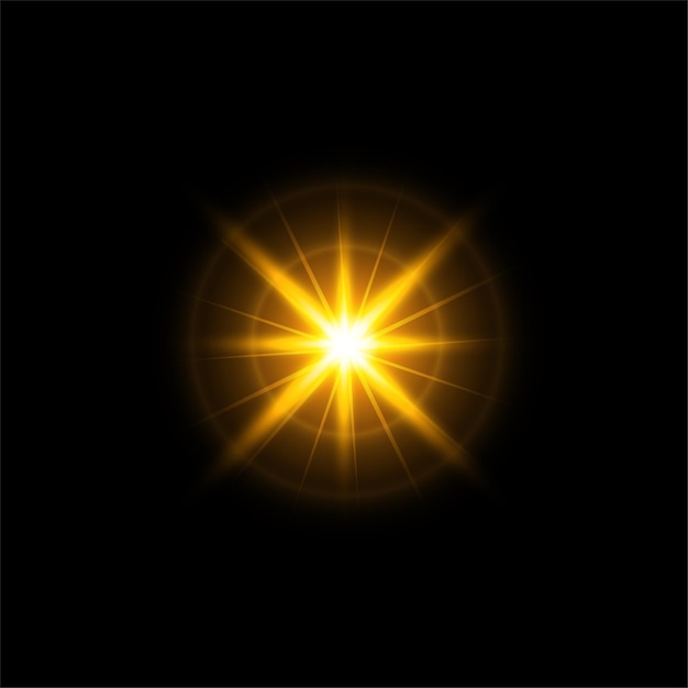 Efecto de luz vectorial de oro metálico de lujo