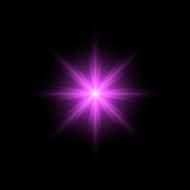 Efecto de luz vectorial púrpura metálico de lujo