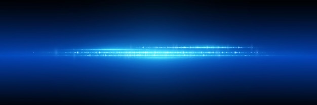 El efecto mágico del resplandor de la luz y el destello de la línea de neón azul explosión