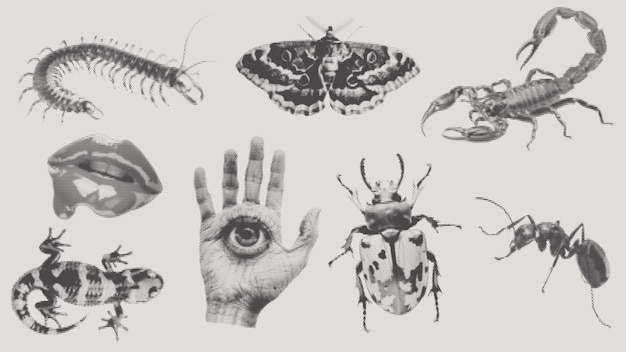 Efecto de medio tono retro para el arte de collage grunge punk y2k Diseño vectorial en medio tono puntiagudo