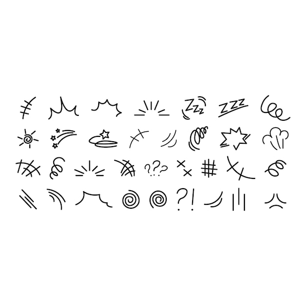 Efecto de movimiento de línea elemento de dibujos animados efecto de emoción icono de decoración