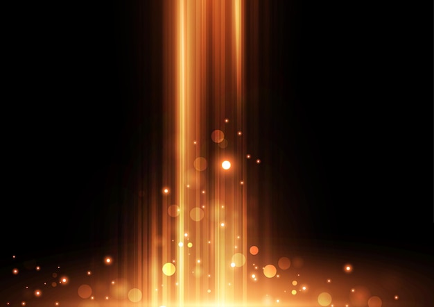 Efecto de movimiento de luz de alta velocidad abstracto moderno en la ilustración de vector de fondo negro