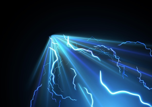 Efecto de movimiento de luz de alta velocidad abstracto moderno en la ilustración de vector de fondo negro