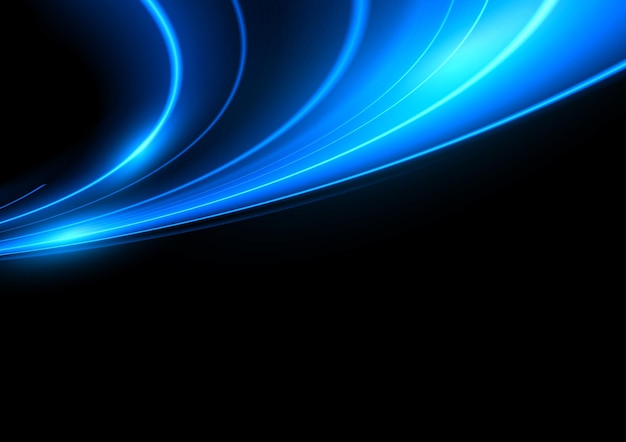 Efecto de movimiento de luz de velocidad abstracta moderna en la ilustración de vector de fondo negro