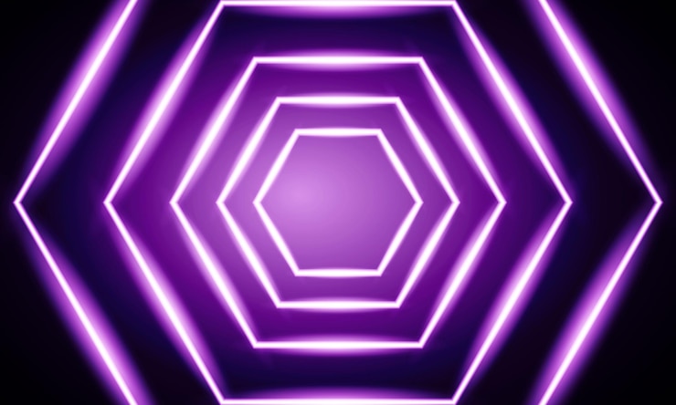 Vector efecto de neón abstracto polígono