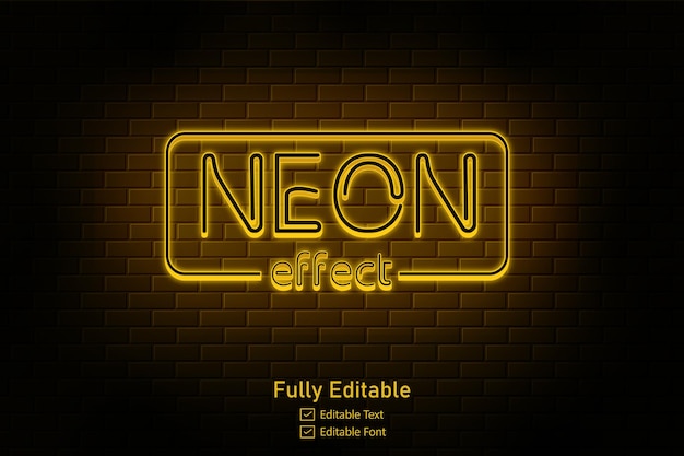 Efecto de neón para texto comestible logotipo de efecto de estilo neón y logotipo de club nocturno y texto de póster de fiesta nocturna