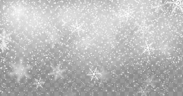 Efecto de nevada navideña copos de nieve realistas
