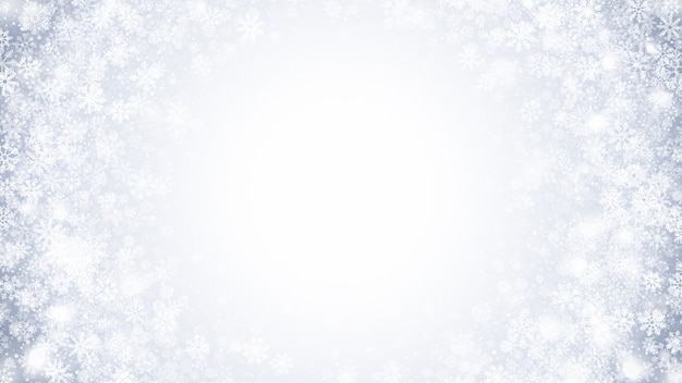 Efecto de nieve de remolino de invierno con copos de nieve blancos Decoración de Navidad Fondo sutil